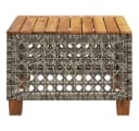 vidaXL Gartentisch Grau Poly Rattan Holz Bild 5