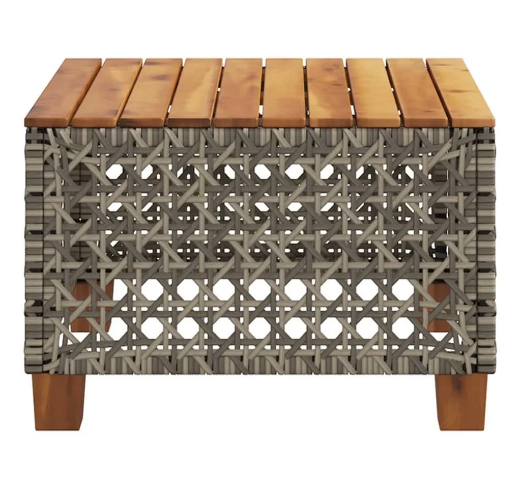 vidaXL Gartentisch Grau Poly Rattan Holz - Bild 5
