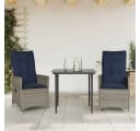 vidaXL Gartenstuhl Verstellbar 2 Stk. Grau Poly Rattan Bild 1