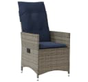 vidaXL Gartenstuhl Verstellbar 2 Stk. Grau Poly Rattan Bild 3