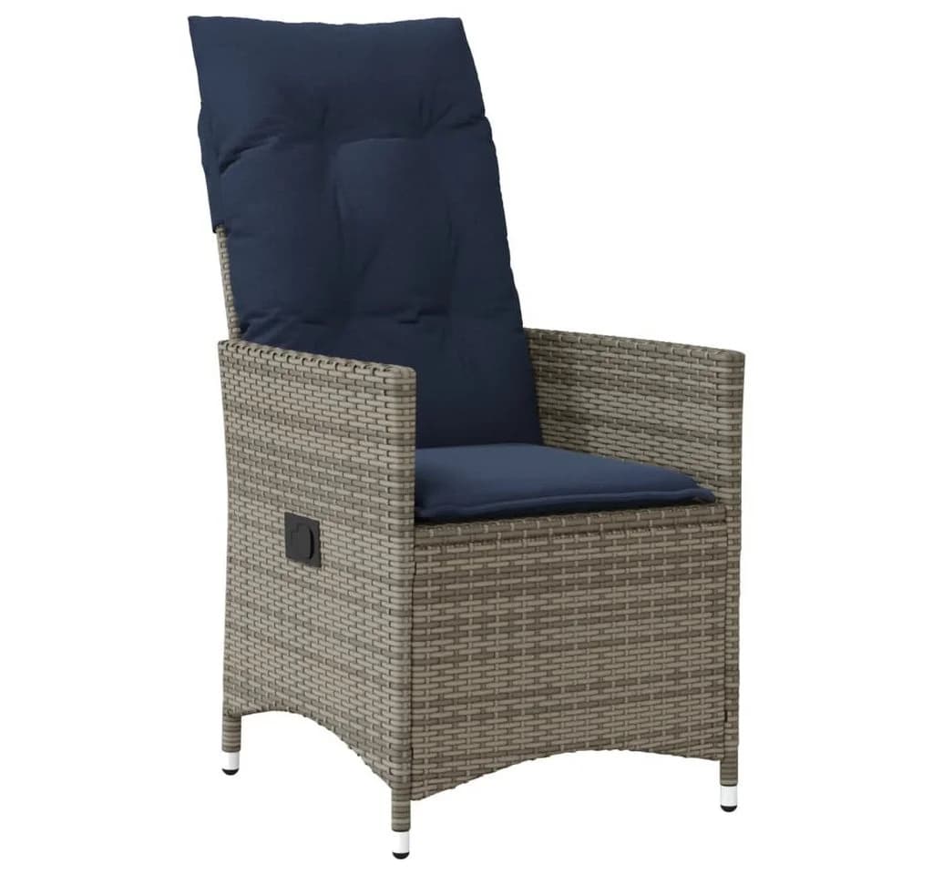 vidaXL Gartenstuhl Verstellbar 2 Stk. Grau Poly Rattan - Bild 3
