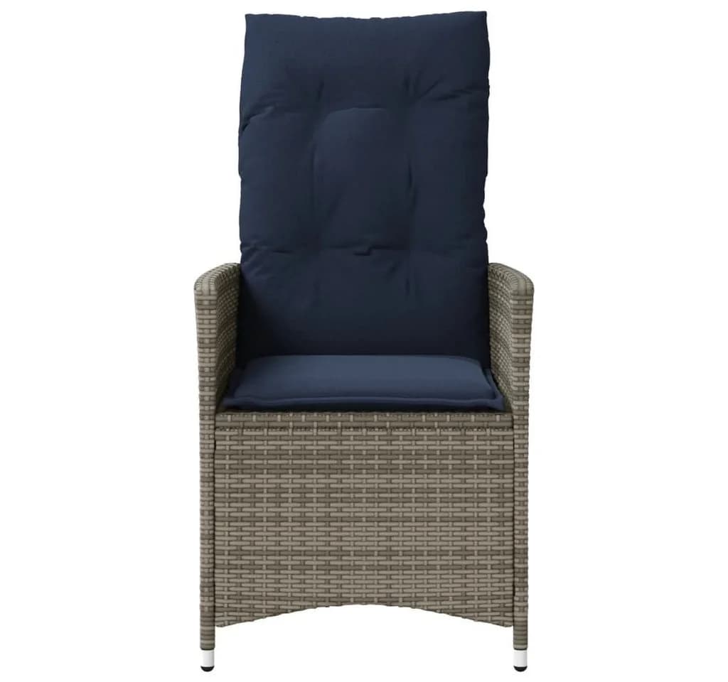 vidaXL Gartenstuhl Verstellbar 2 Stk. Grau Poly Rattan - Bild 4