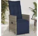 vidaXL Gartenstuhl Verstellbar Grau Poly Rattan mit Kissen Bild 1