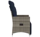 vidaXL Gartenstuhl Verstellbar Grau Poly Rattan mit Kissen Bild 5