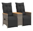 vidaXL Loungesofa 2-Sitzer Grau Poly Rattan mit Tisch Bild 2