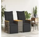 vidaXL Loungesofa 2-Sitzer Grau Poly Rattan mit Tisch Bild 3