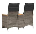 vidaXL Loungesofa 2-Sitzer Grau Poly Rattan mit Tisch Bild 5