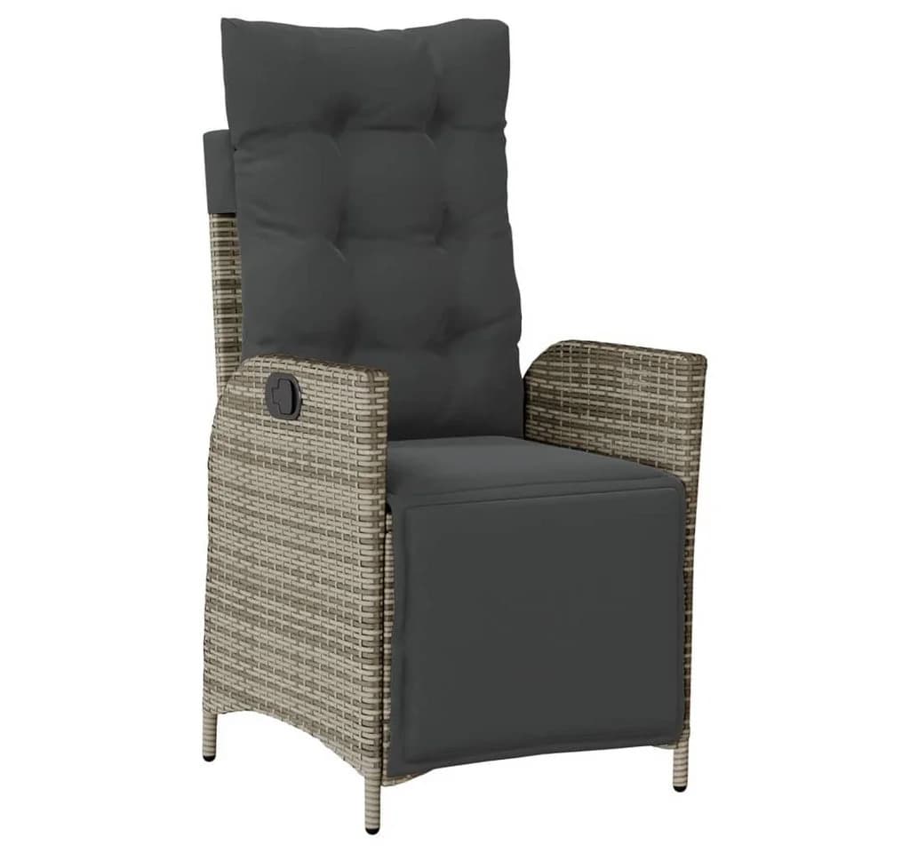 vidaXL Garten-Essgruppe 5-tlg. Grau Poly Rattan mit Hartglas - Bild 3