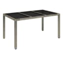 vidaXL Garten-Essgruppe 5-tlg. Grau Poly Rattan mit Hartglas Bild 4