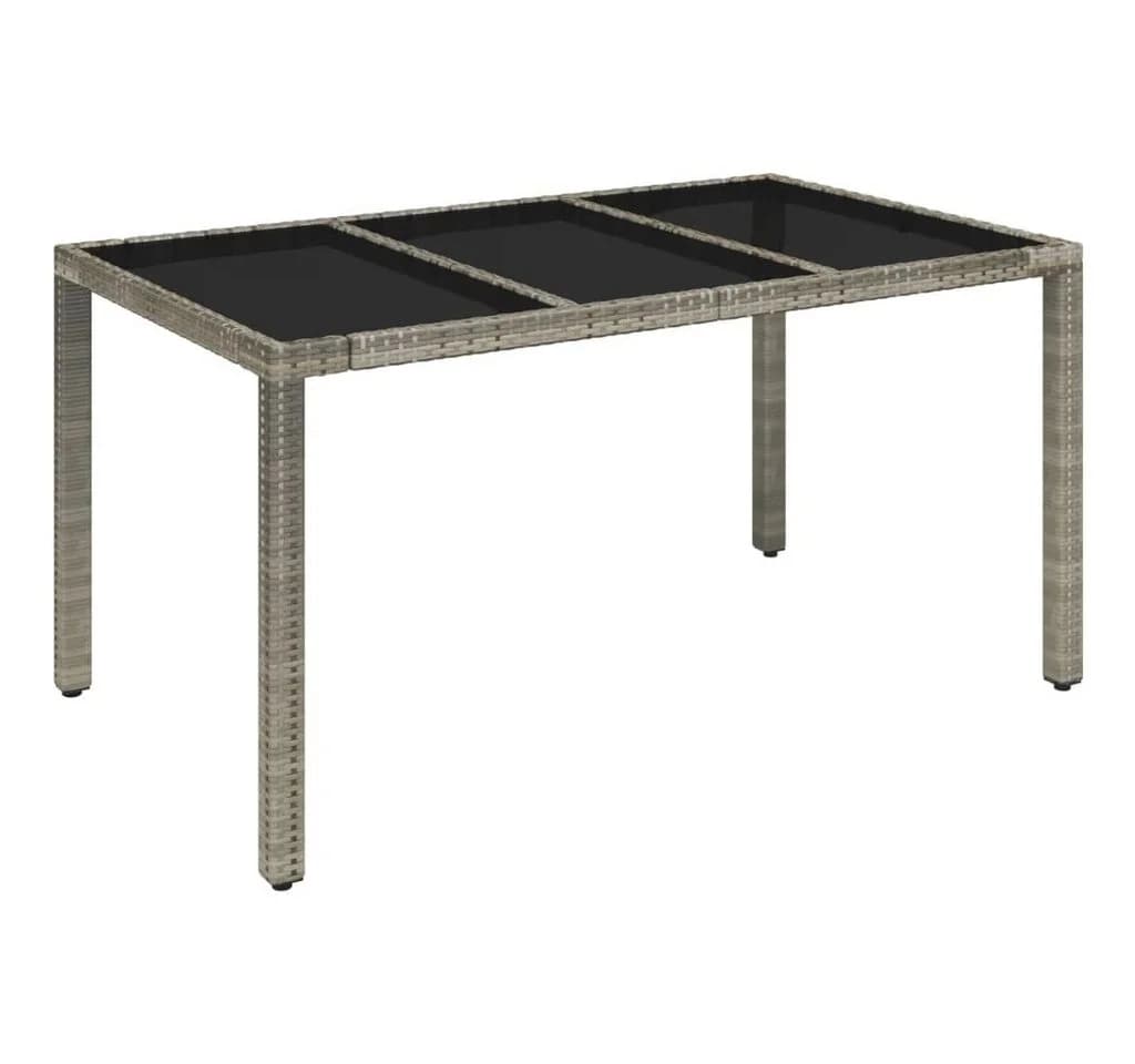 vidaXL Garten-Essgruppe 5-tlg. Grau Poly Rattan mit Hartglas - Bild 4