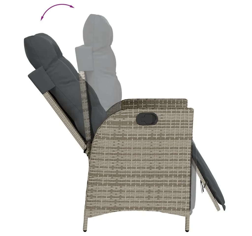 vidaXL Garten-Essgruppe 5-tlg. Grau Poly Rattan mit Hartglas - Bild 5