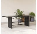 vidaXL Gartentisch mit Glasplatte Schwarz Poly Rattan Bild 1