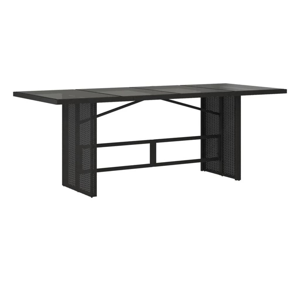 vidaXL Gartentisch mit Glasplatte Schwarz Poly Rattan - Bild 2