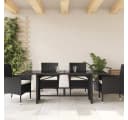vidaXL Gartentisch mit Glasplatte Schwarz Poly Rattan Bild 3