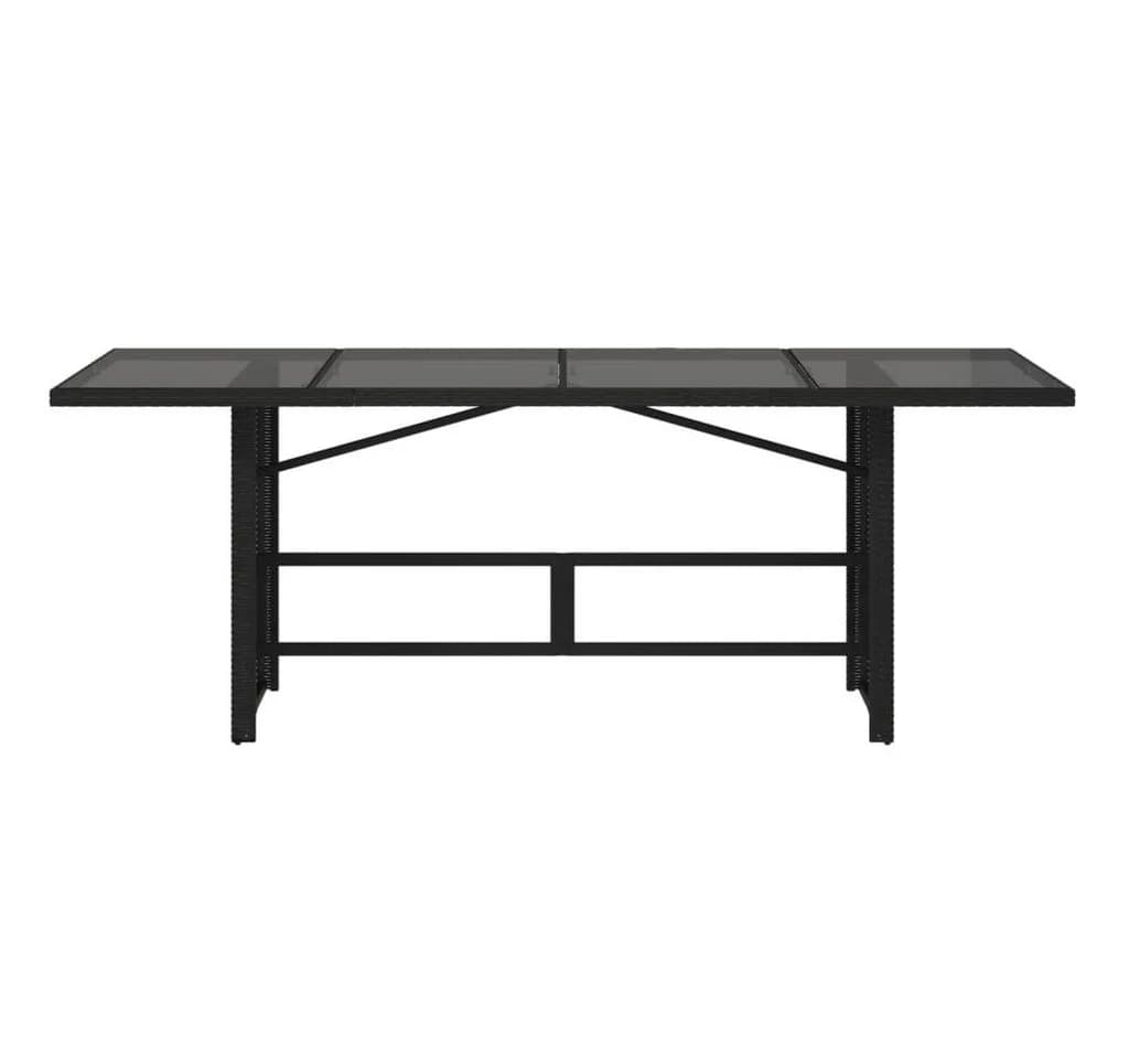 vidaXL Gartentisch mit Glasplatte Schwarz Poly Rattan - Bild 4