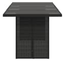 vidaXL Gartentisch mit Glasplatte Schwarz Poly Rattan Bild 5
