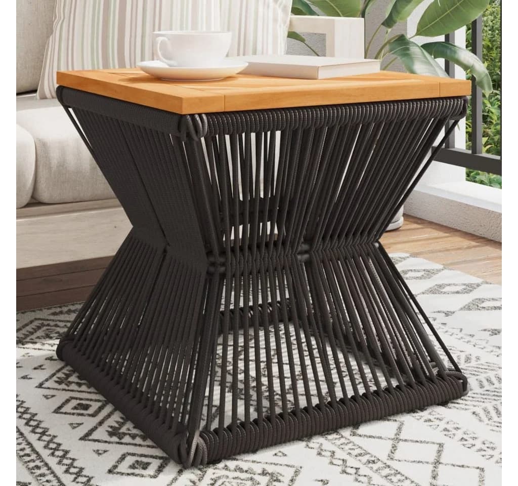 vidaXL Tisch Schwarz Massivholz Stahl Modern