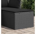 vidaXL Gartenhocker Schwarz mit Kissen Poly Rattan Bild 1