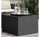 vidaXL Gartentisch mit Glasplatte Schwarz 55 x 55 x 37 cm Poly Rattan Bild 1