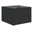 vidaXL Gartentisch mit Glasplatte Schwarz 55 x 55 x 37 cm Poly Rattan Bild 2