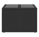 vidaXL Gartentisch mit Glasplatte Schwarz 55 x 55 x 37 cm Poly Rattan Bild 4