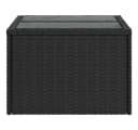 vidaXL Gartentisch mit Glasplatte Schwarz 55 x 55 x 37 cm Poly Rattan Bild 5