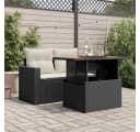 vidaXL Gartentisch Outdoor Schwarz PE-Rattan Akazienholz Bild 3