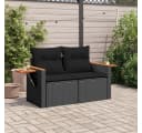 vidaXL Loungesofa Gartensofa 2-Sitzer Schwarz Poly Rattan Bild 3