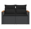 vidaXL Loungesofa Gartensofa 2-Sitzer Schwarz Poly Rattan Bild 5