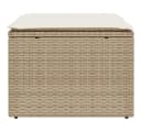 vidaXL Hocker Gartenhocker mit Kissen Beige 55x55x37 cm Poly Rattan Bild 4