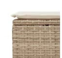 vidaXL Hocker Gartenhocker mit Kissen Beige 55x55x37 cm Poly Rattan Bild 5