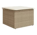 vidaXL Gartenhocker mit Kissen Beige Poly Rattan Bild 2