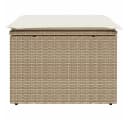 vidaXL Gartenhocker mit Kissen Beige Poly Rattan Bild 4