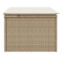 vidaXL Gartenhocker mit Kissen Beige Poly Rattan Bild 5