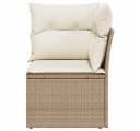vidaXL Loungesofa Garten-Ecksofa Beige Poly Rattan mit Kissen Bild 4