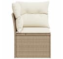 vidaXL Loungesofa Garten-Ecksofa Beige Poly Rattan mit Kissen Bild 5