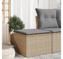 vidaXL Gartenhocker Beige Poly Rattan Bild 1