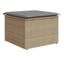 vidaXL Gartenhocker Beige Poly Rattan Bild 2