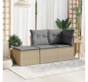 vidaXL Gartenhocker Beige Poly Rattan Bild 3