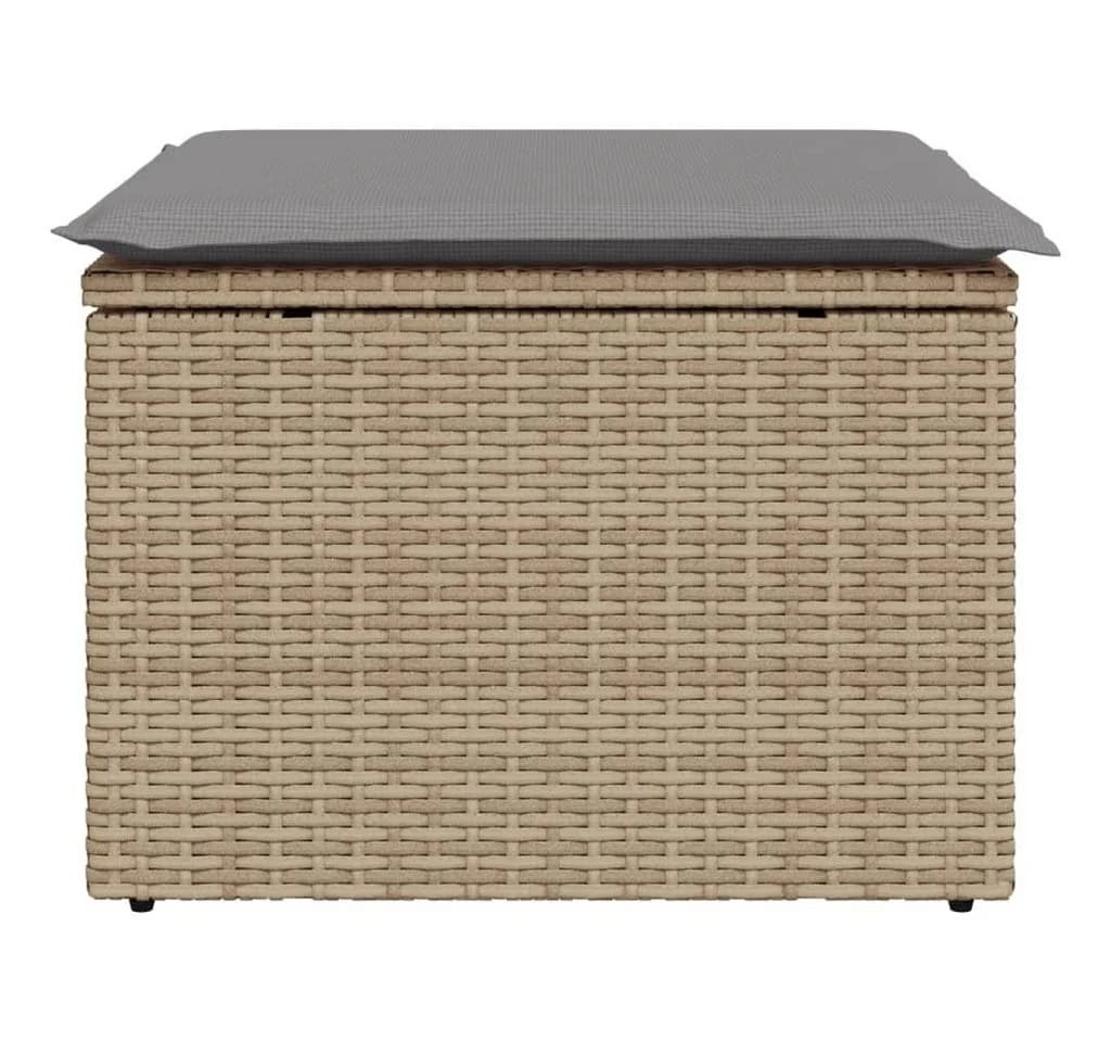 vidaXL Gartenhocker Beige Poly Rattan - Bild 4