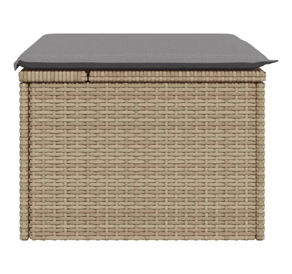 vidaXL Gartenhocker Beige Poly Rattan - Bild 5