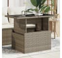 vidaXL Gartentisch Grau Poly Rattan mit Glasplatte Bild 1