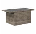 vidaXL Gartentisch Grau Poly Rattan mit Glasplatte Bild 4