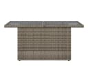 vidaXL Gartentisch Grau Poly Rattan mit Glasplatte Bild 5