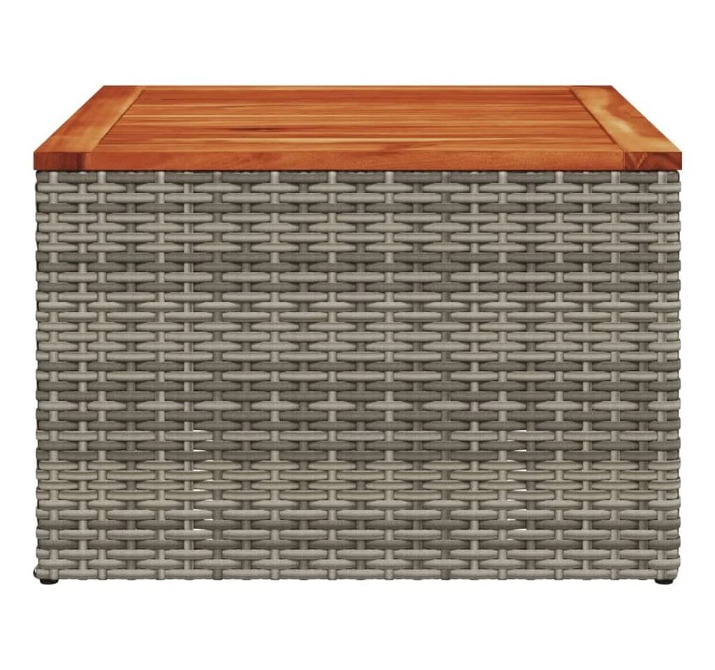 vidaXL Gartentisch Grau Poly Rattan und Holz - Bild 4