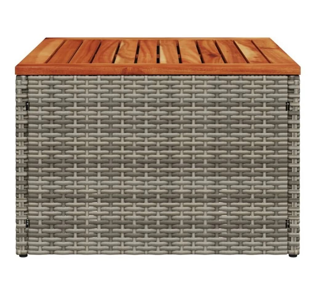 vidaXL Gartentisch Grau Poly Rattan und Holz - Bild 5