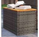 vidaXL Garten-Beistelltisch 2er-Set Grau Poly Rattan Massivholz Bild 1