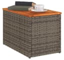 vidaXL Garten-Beistelltisch 2er-Set Grau Poly Rattan Massivholz Bild 4