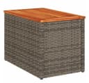 vidaXL Garten-Beistelltisch 2er-Set Grau Poly Rattan Massivholz Bild 5