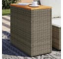 vidaXL Gartentisch Grau Braun PE-Rattan Holzplatte Bild 1